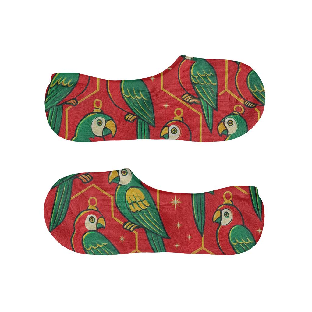 Sparkling Parrot Ornament Mosaic comfortable low-cut socks