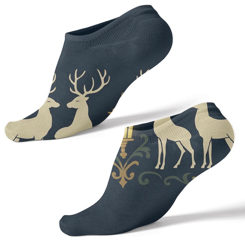Stag Lantern Border custom ankle socks