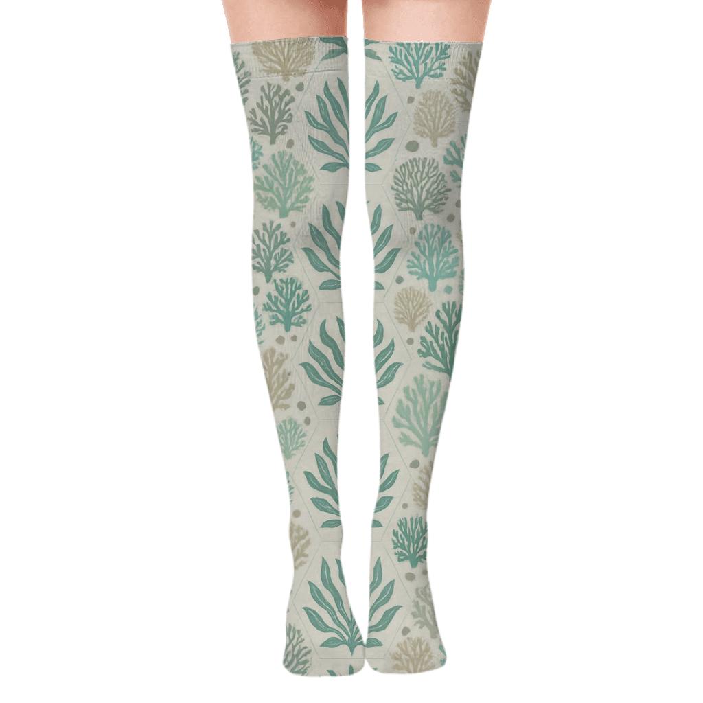 Kelp Lattice Mosaic personalized over-the-knee socks