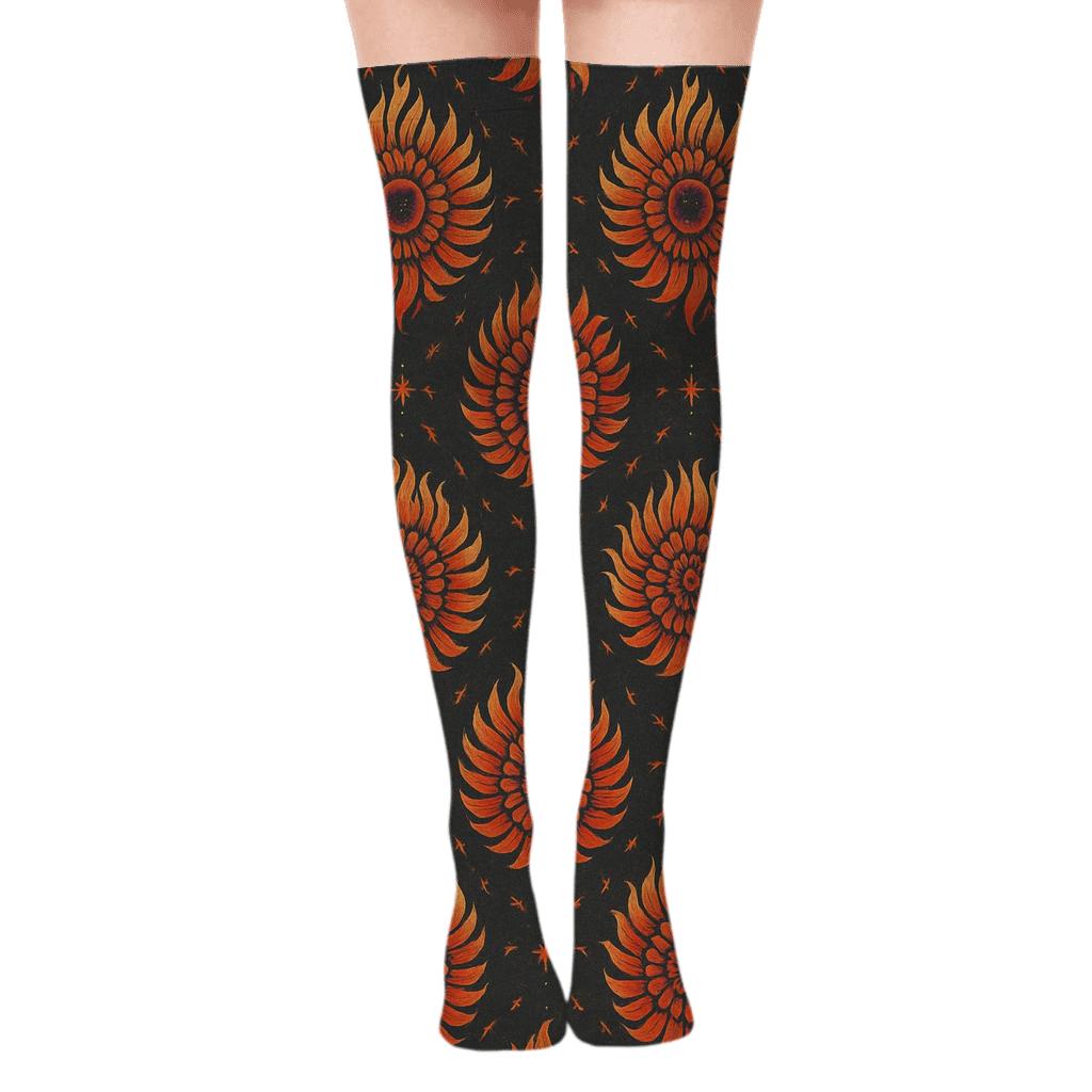 Phoenix Feather Radiant Repeat personalized over-the-knee socks