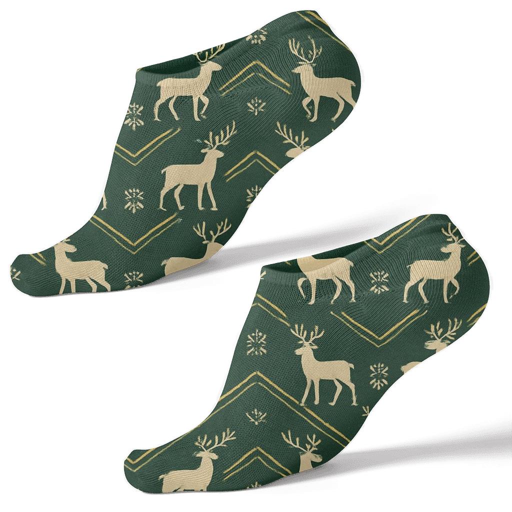 Holiday Reindeer Chevron Pattern soft everyday ankle socks