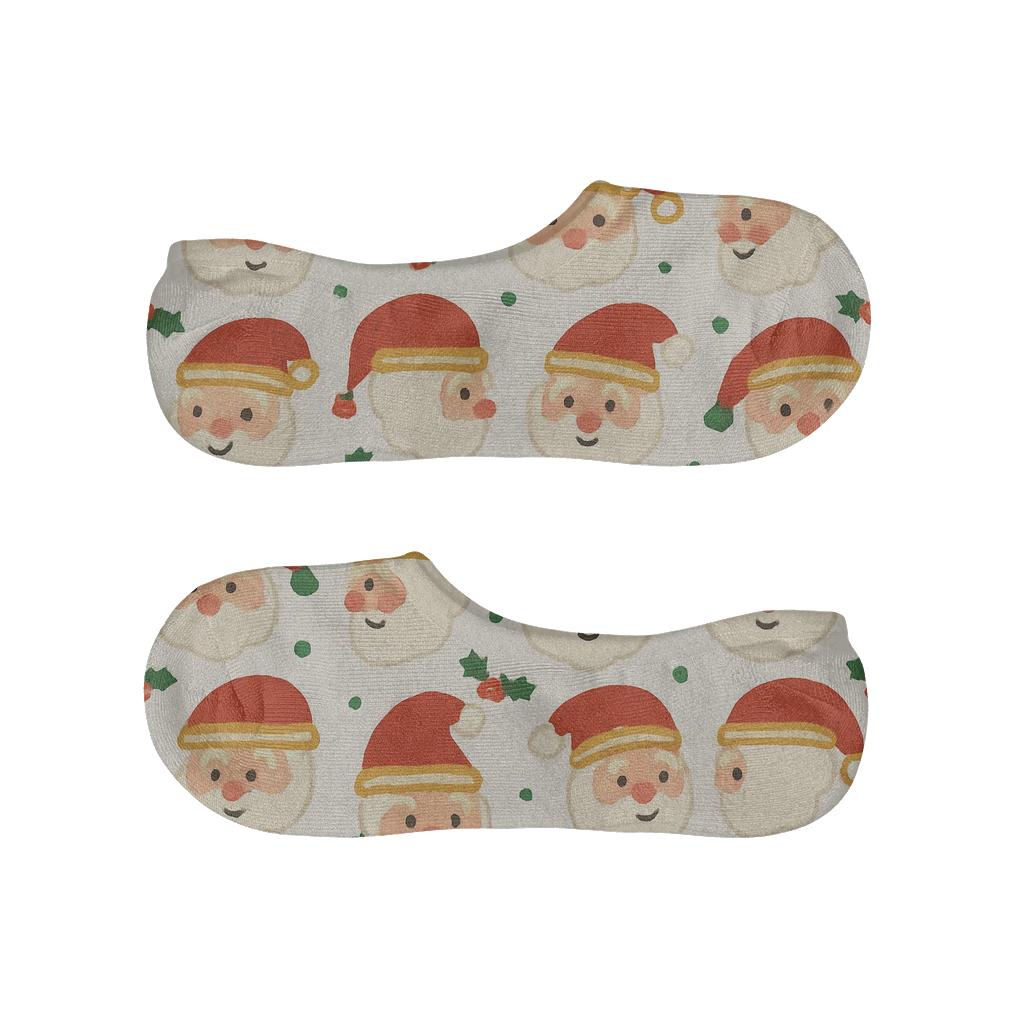 Christmas Santa Grid Pattern trendy no-show sock styles