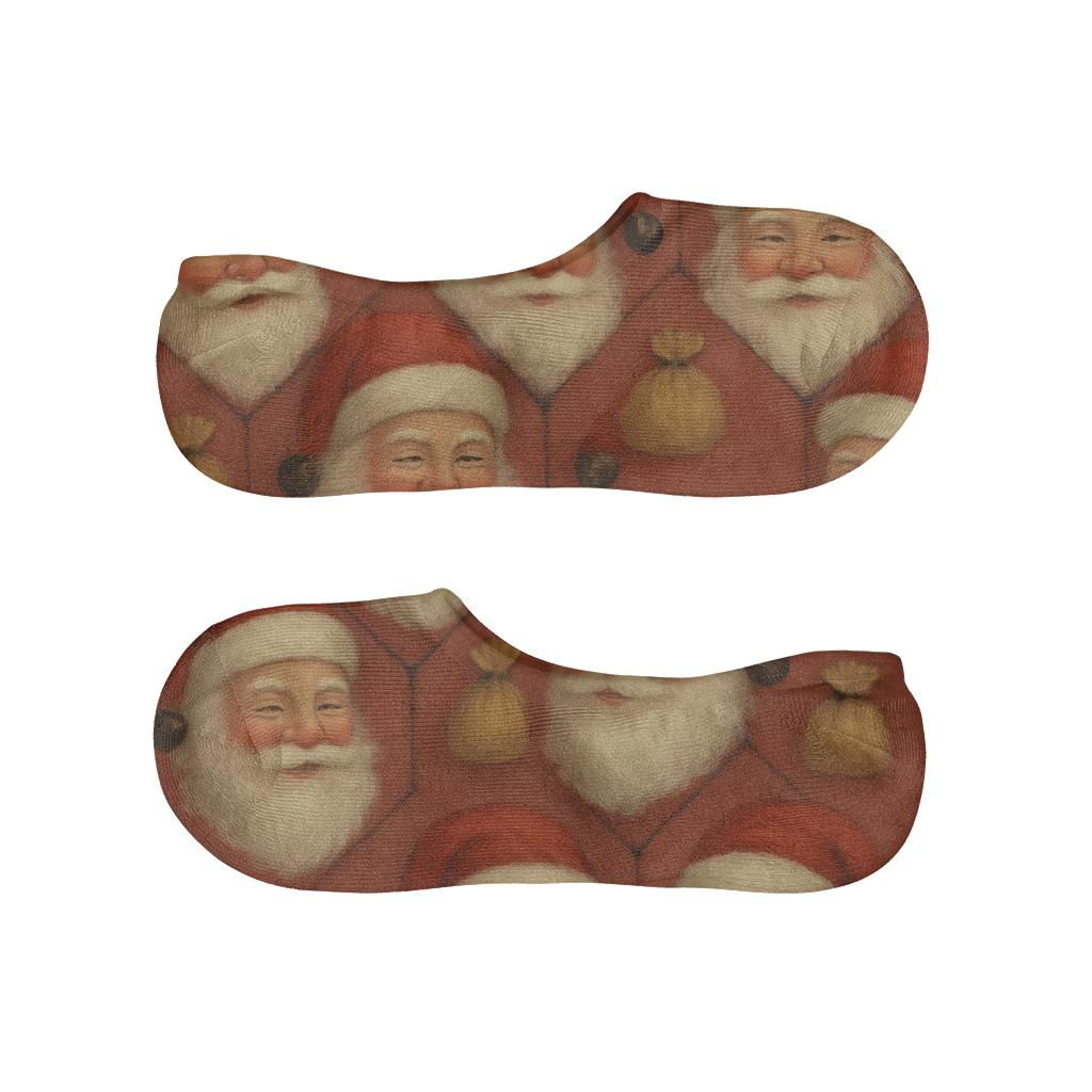 Cozy Santa Face Tiling anti-slip no-show socks
