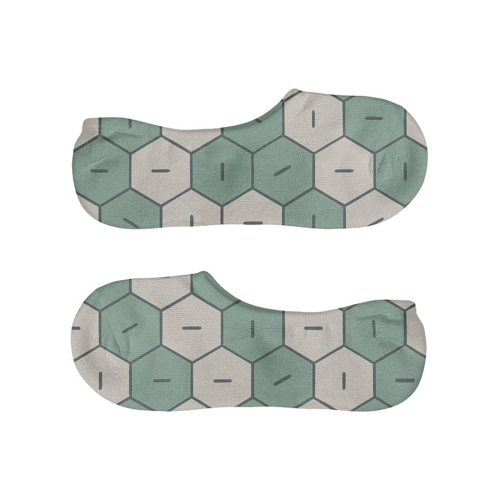 Micro Hex Scatter anti-slip no-show socks
