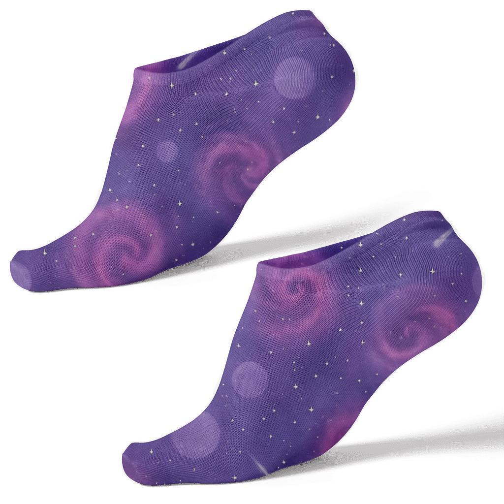 Neon Nebula Watercolor Swirl soft everyday ankle socks