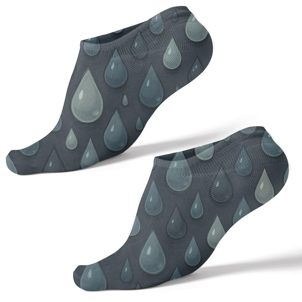 Rain Drop Chevron On Slate Gray custom ankle socks