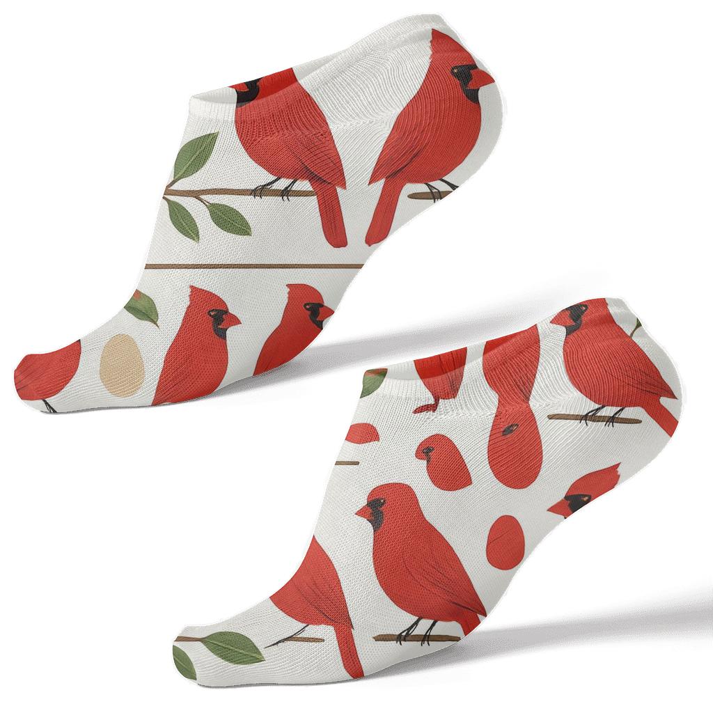 Cardinal Branch Band On White Background comfortable cotton ankle socks