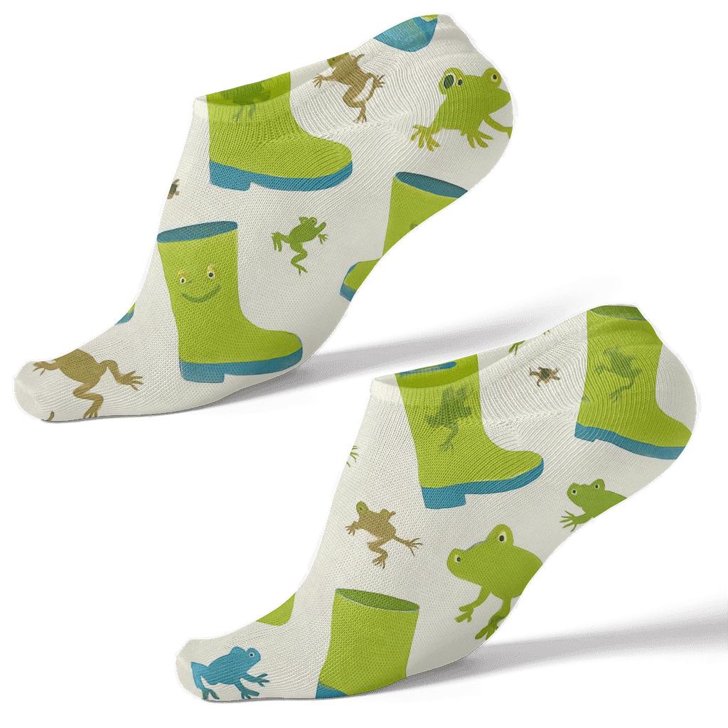 Frog Boots Parade Scatter unique graphic ankle socks