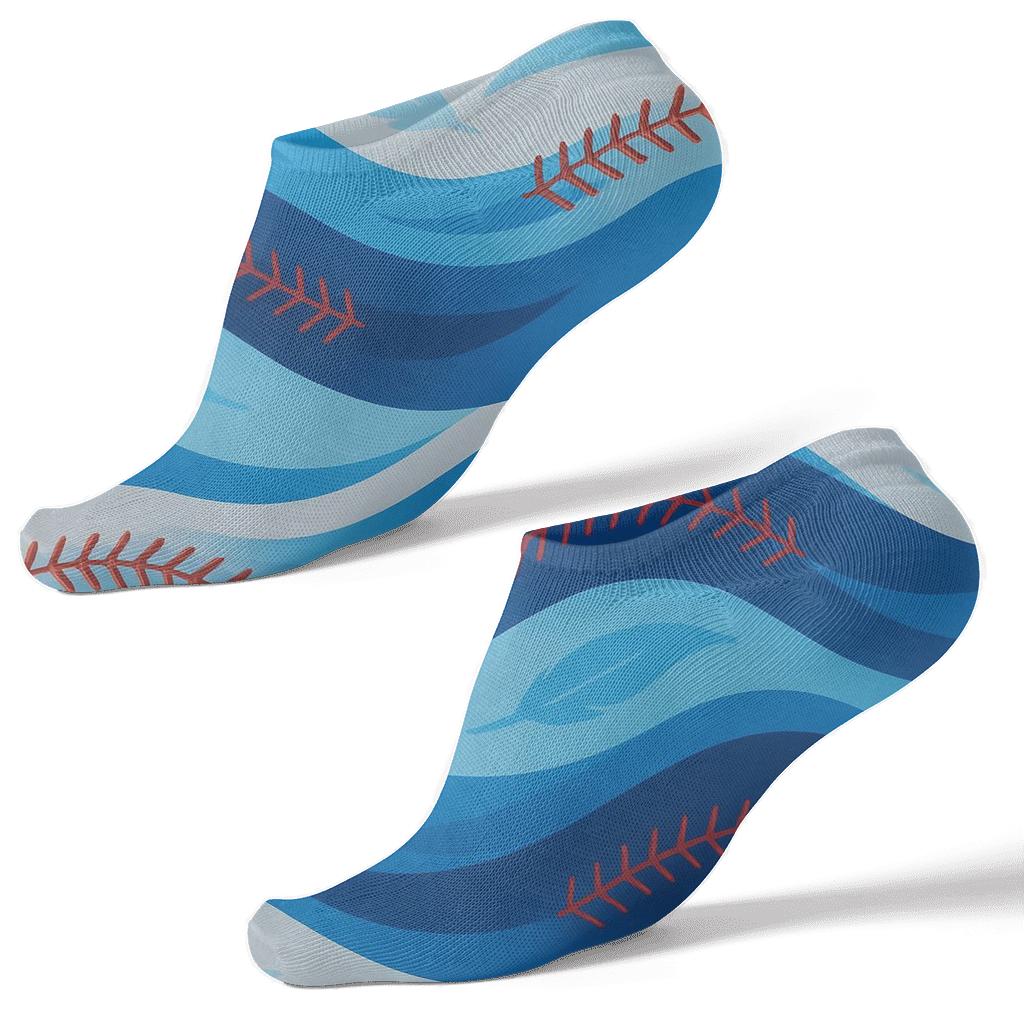 Baseball Seam Wave With Blue Jays Edge comfortable cotton ankle socks