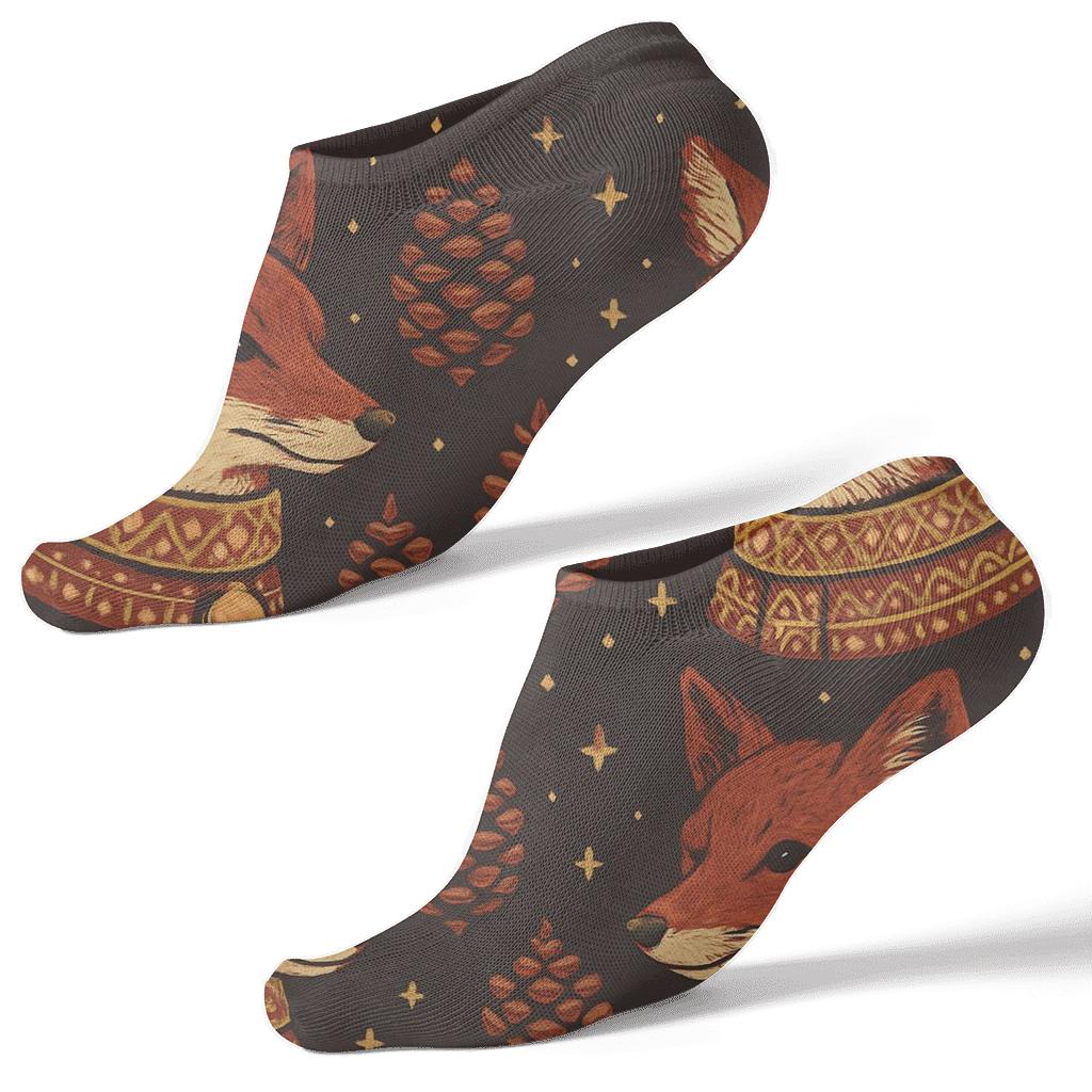 Nordic Fox Ornament Bands unique graphic ankle socks