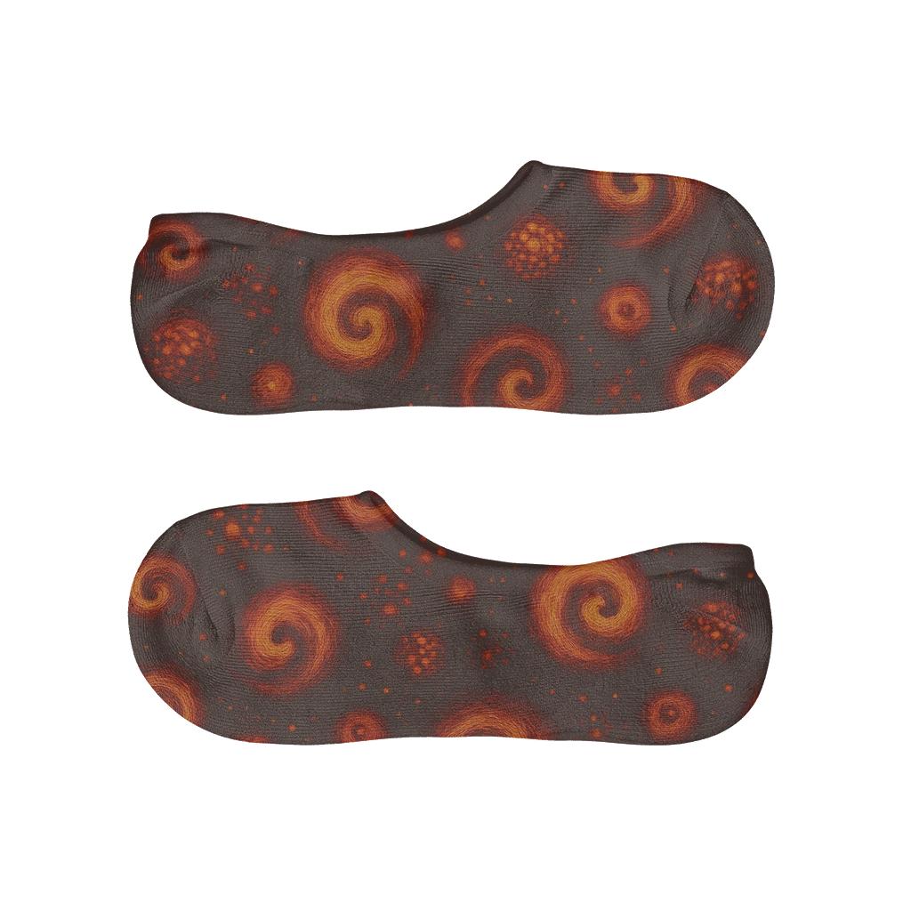 Molten Lava Swirl Scatter breathable seamless no-show sockscustom no-show socks