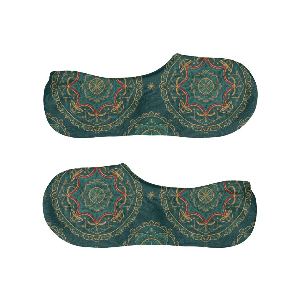 Ornament Mandala Christmas breathable seamless no-show sockscustom no-show socks