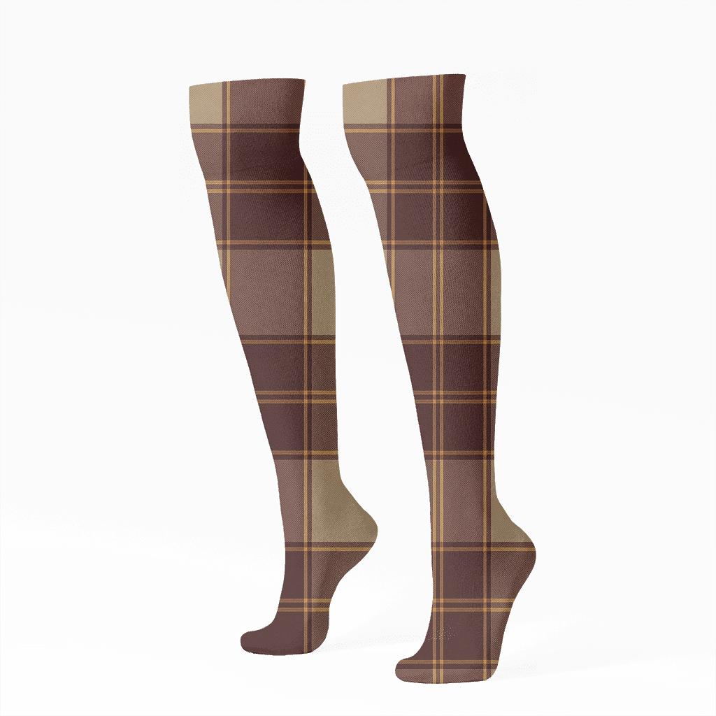Tartan Plaid Layered Checks With Thin Stripe Accents personalized knee-high socks