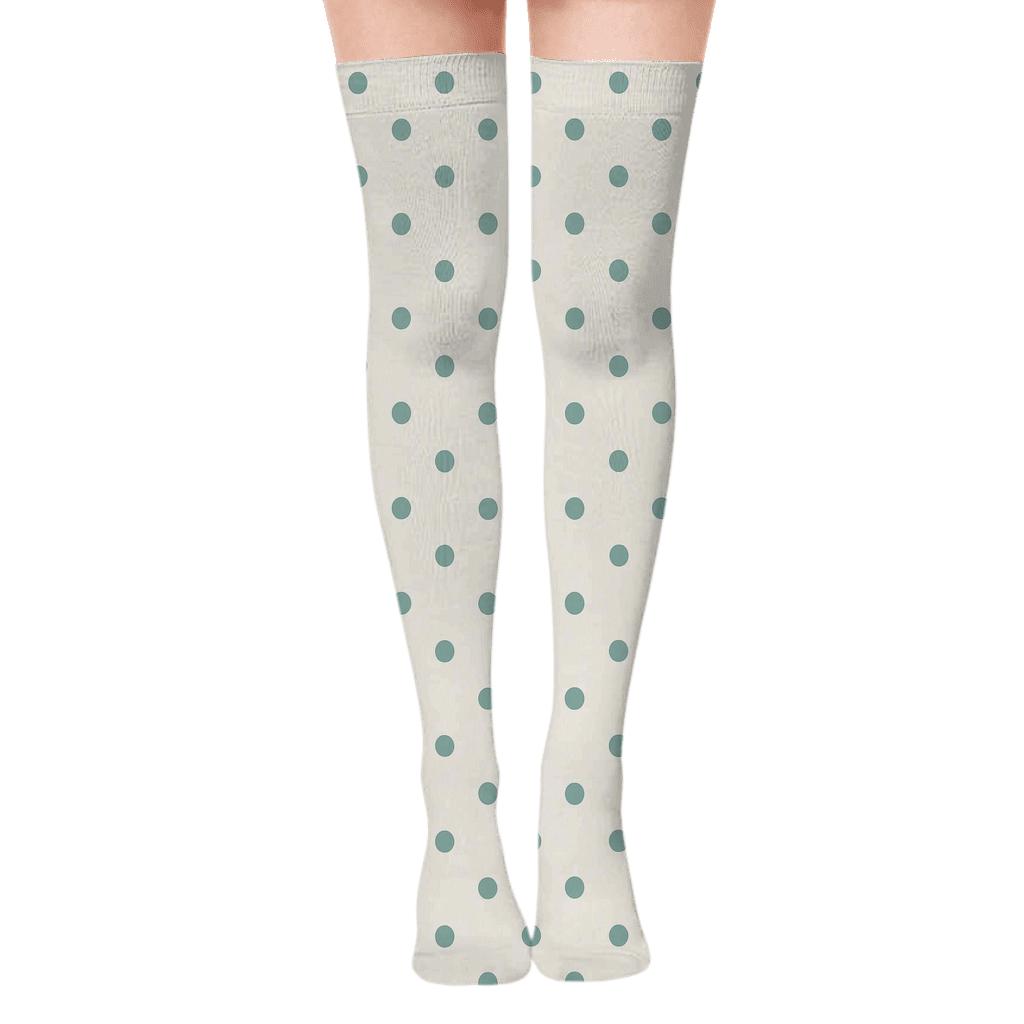 Tiny Dot Relay unique graphic over-the-knee socks