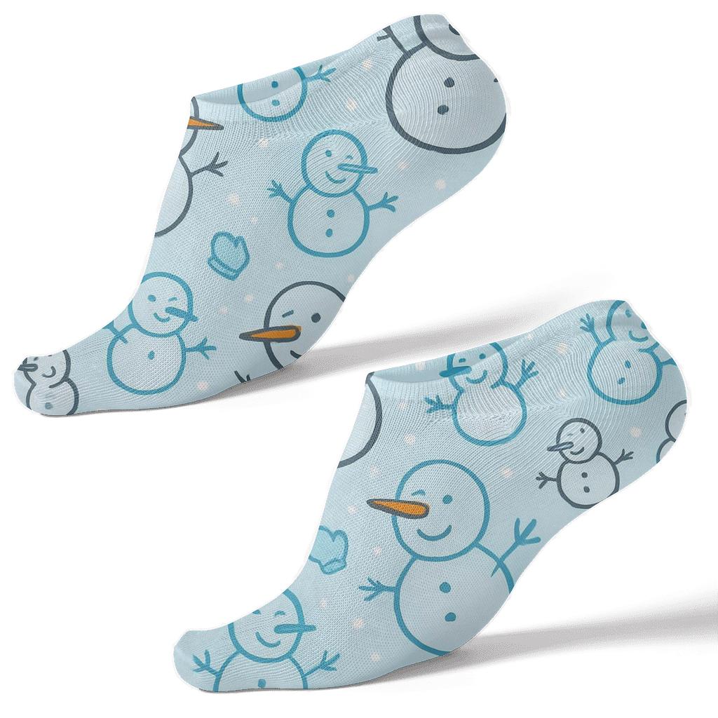 Snowman Scatter Christmas trendy patterned ankle socks