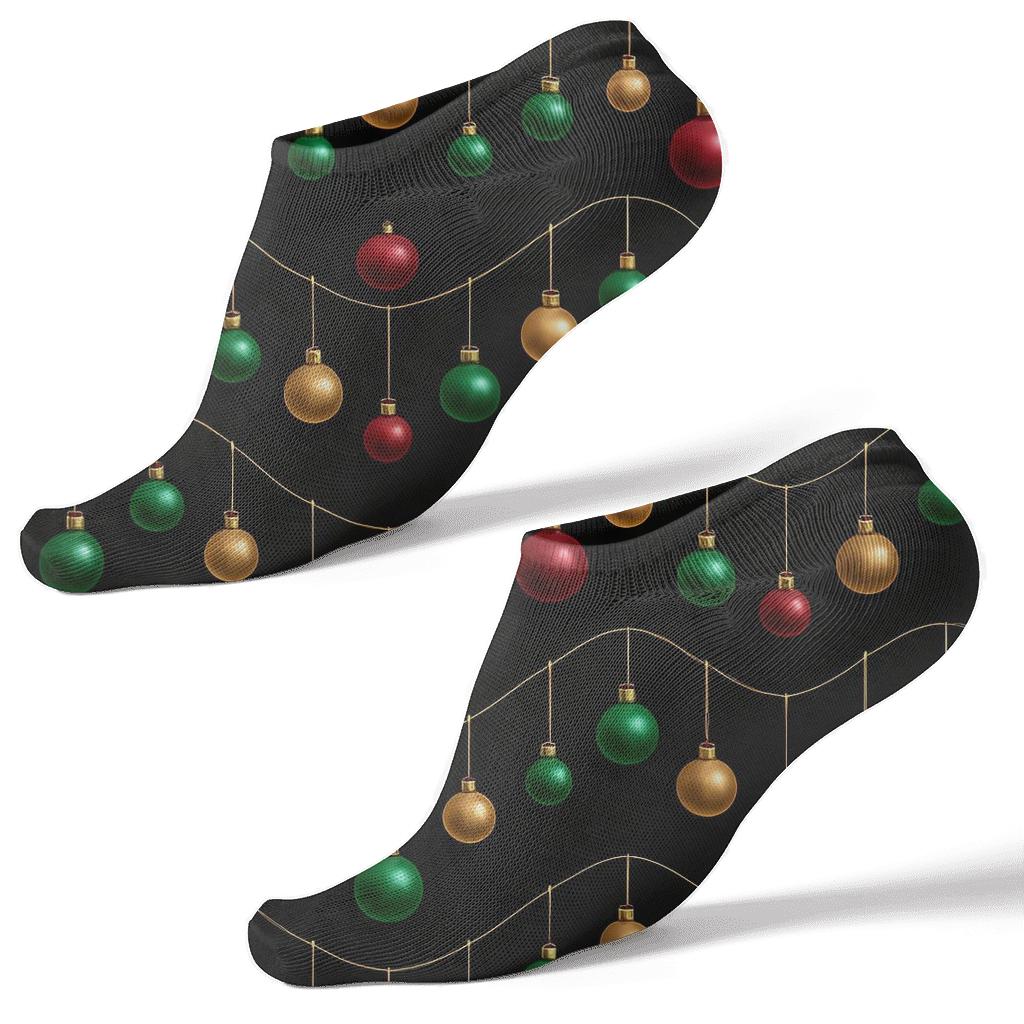 Christmas Ornament Wave Field trendy patterned ankle socks