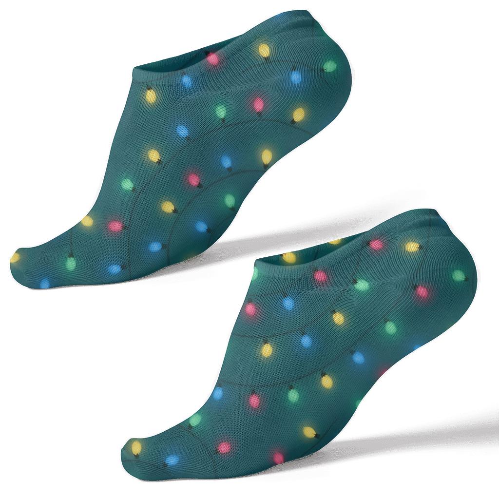 Christmas Light Spiral Progression stylish athletic ankle socks