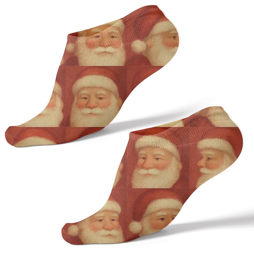 Cozy Santa Face Grid custom ankle socks