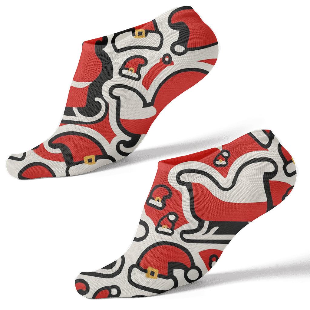 Sleigh Shadow Santa-Pattern trendy patterned ankle socks