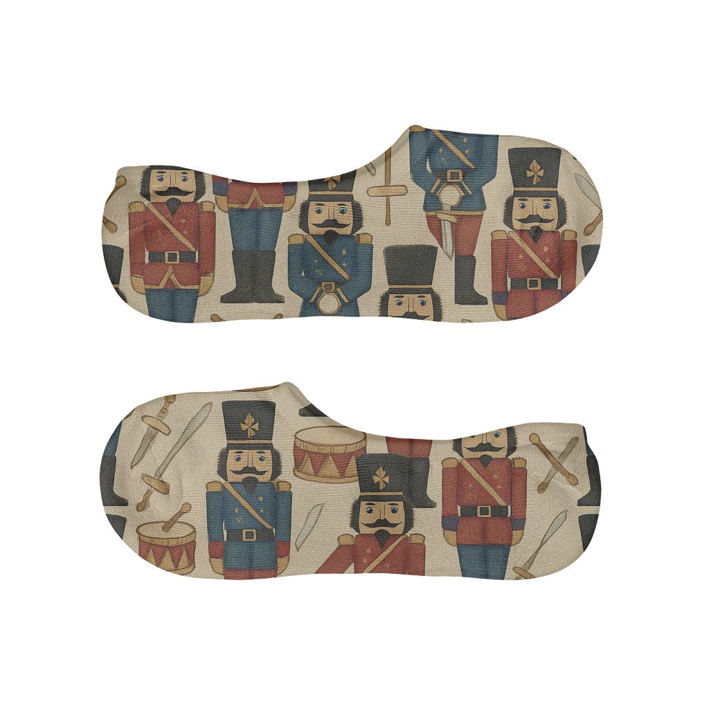 Nutcracker Parade Tessellation Xmas comfortable invisible socks