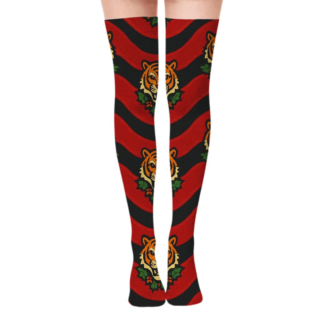 Crimson Tiger Holly Wave soft everyday over-the-knee socks