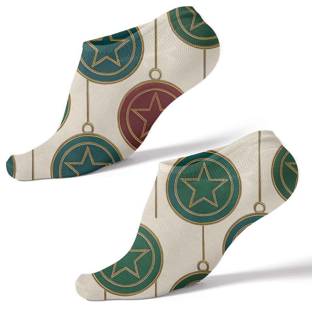 Ornament Concentric Grid Holiday soft everyday ankle socks