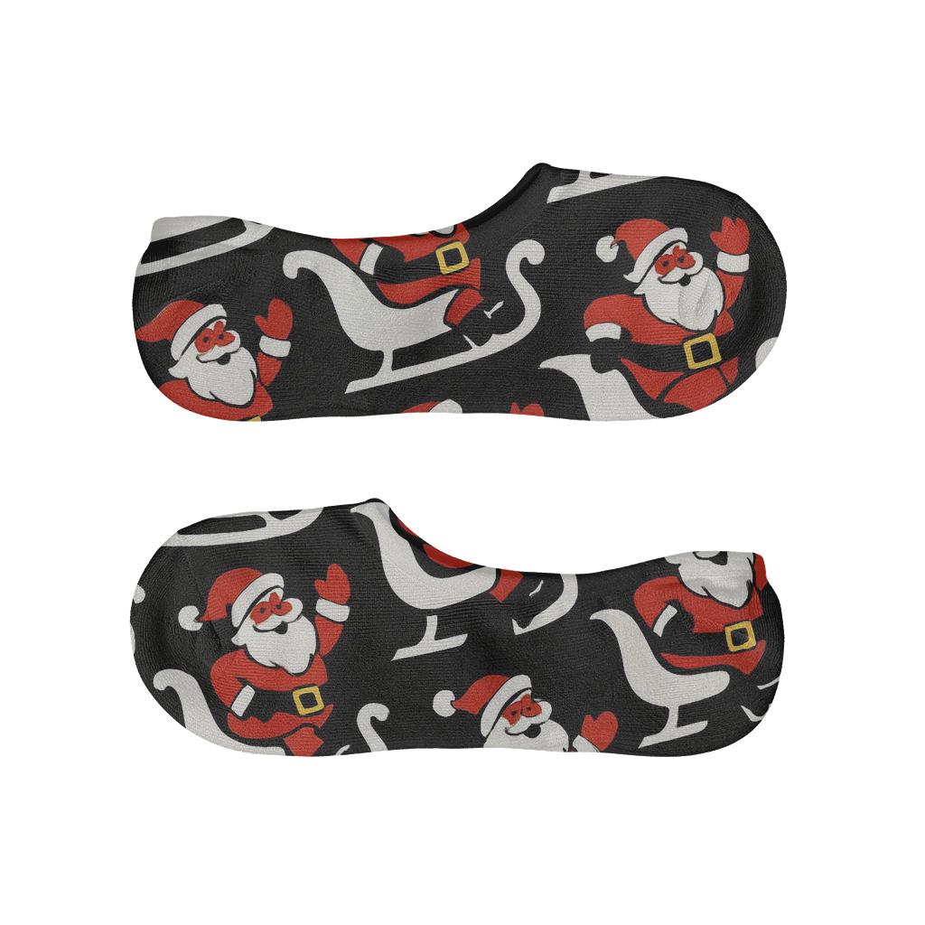 Flying Sleigh Array With Santa soft cotton no-show socks