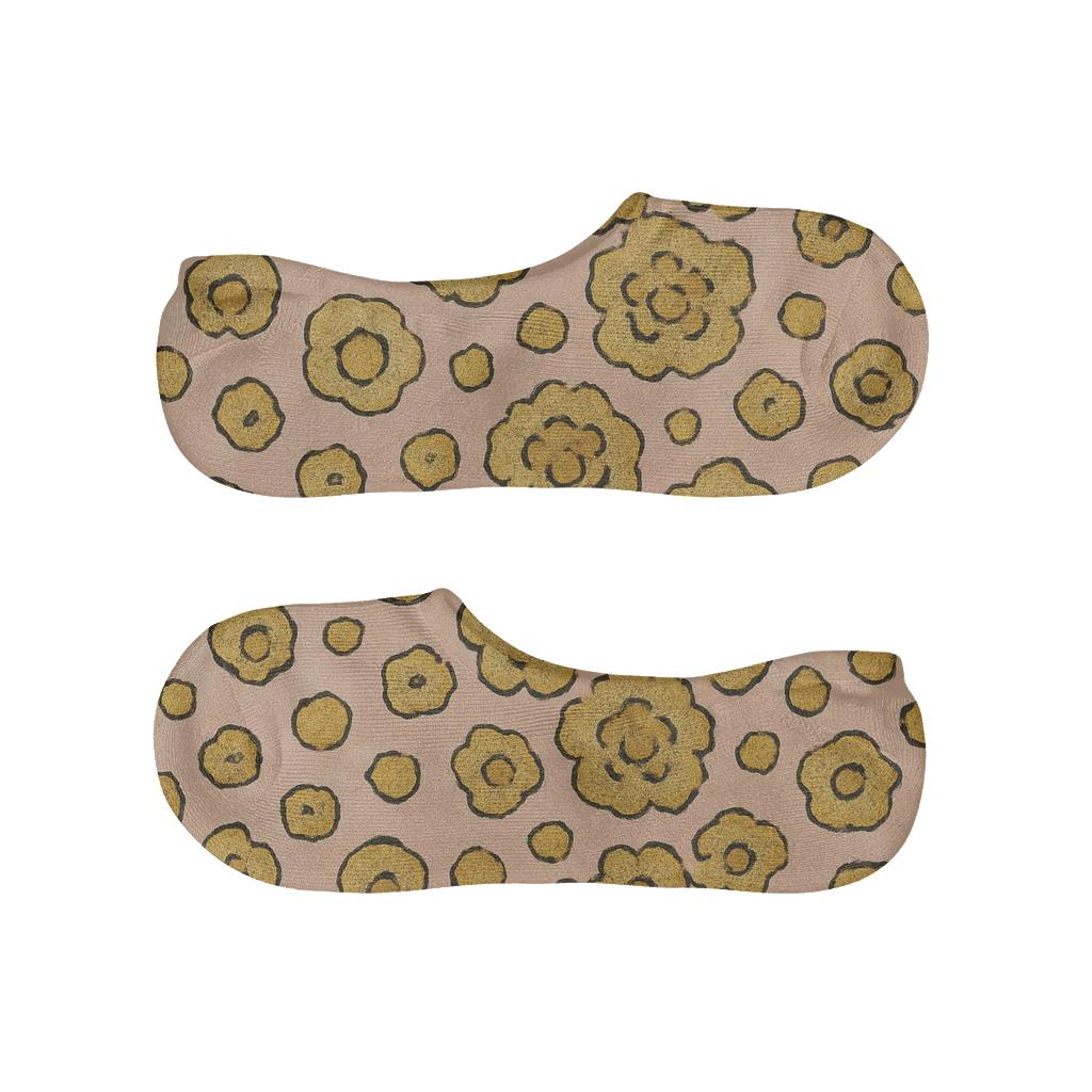 Blush Pink Rosette Scatter With Gold Accents comfortable invisible socks