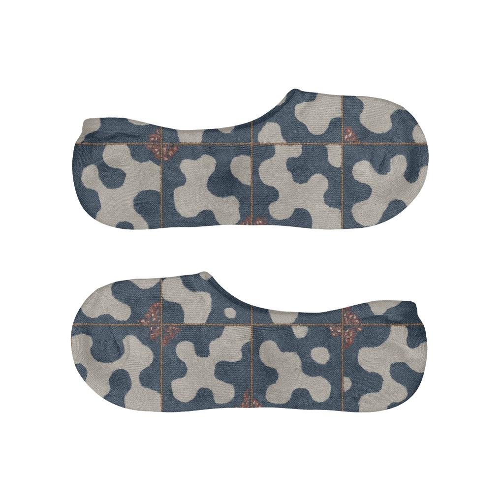 Denim Patchwork With Spot Overlay comfortable low-cut socks