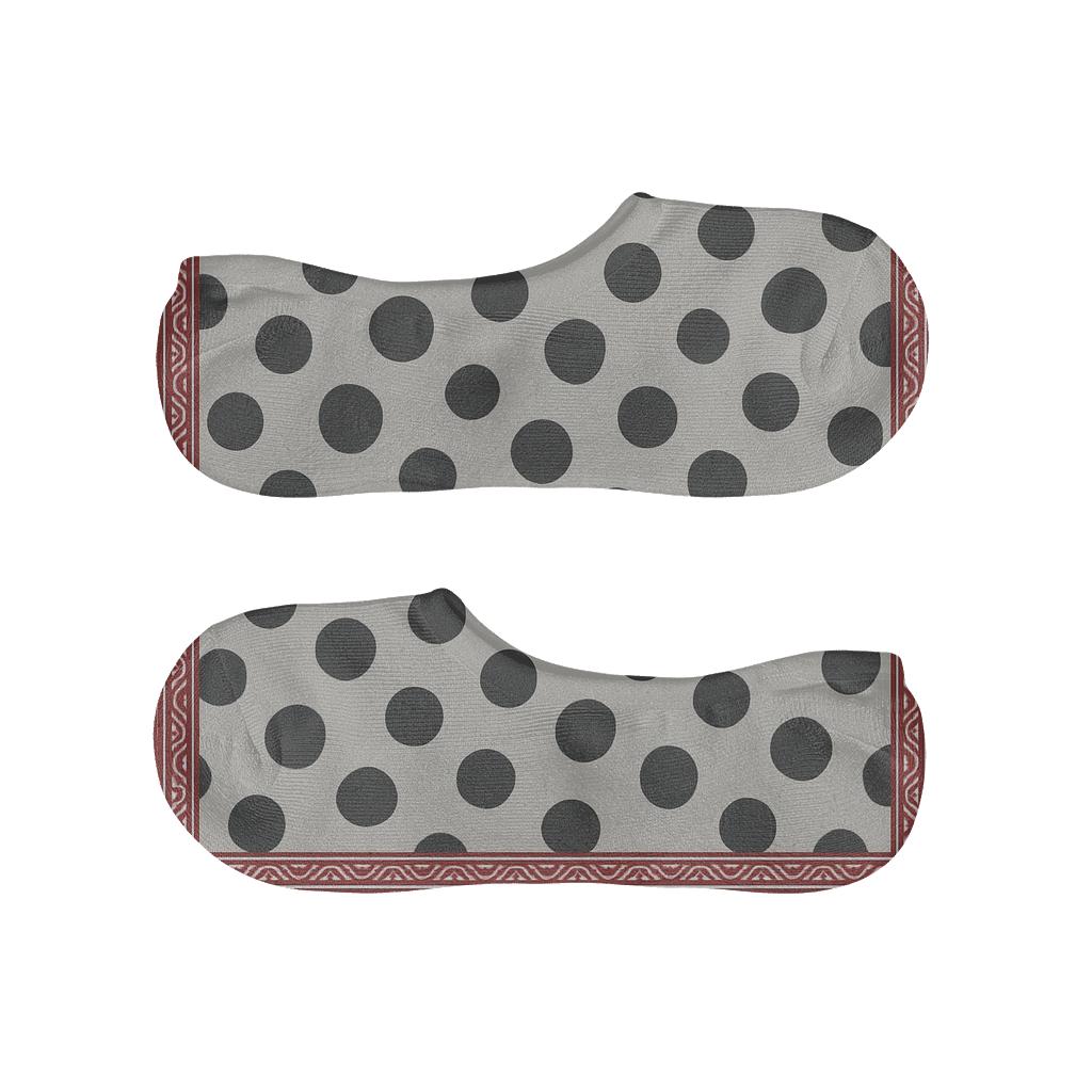 Minimal Two Tone Spot Rhythm With Bandana Border custom no-show socks