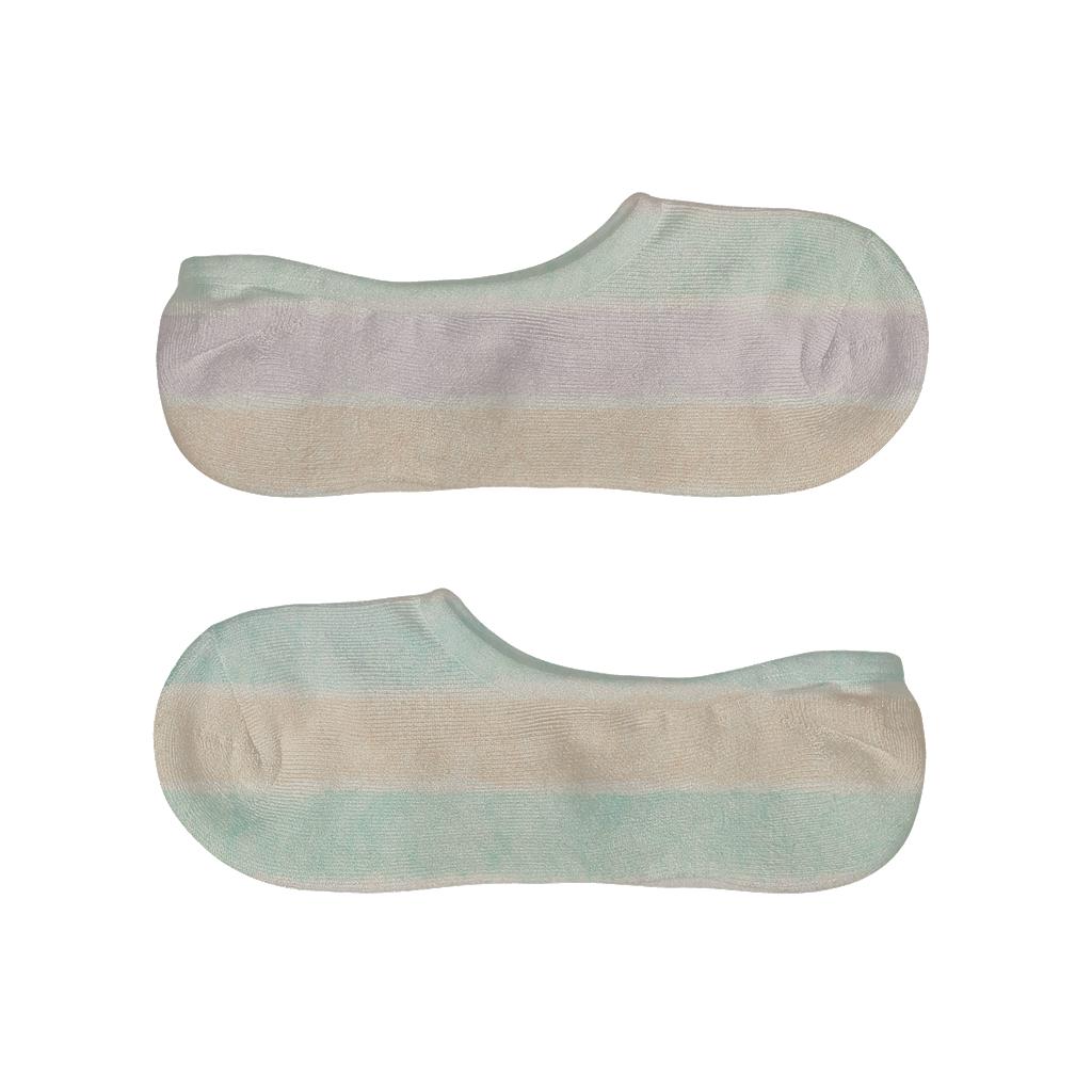 Pastel Crinkle Speckle Bands On Pale Background breathable no-show socks