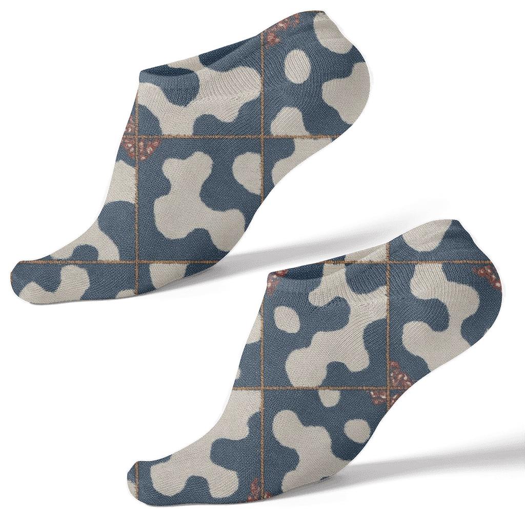 Denim Patchwork With Spot Overlay stylish athletic ankle socks