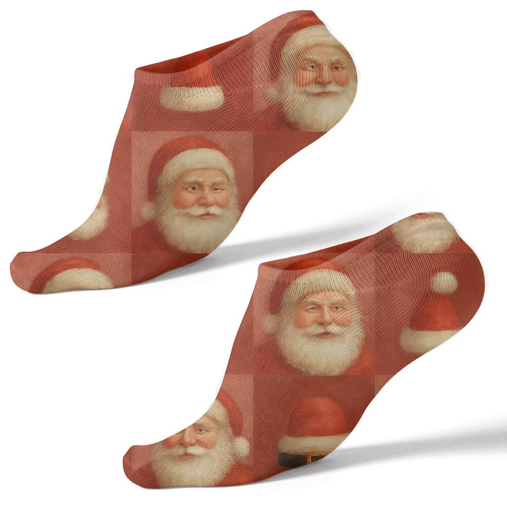 Santa Hat Grid With Classic Santa personalized ankle socks