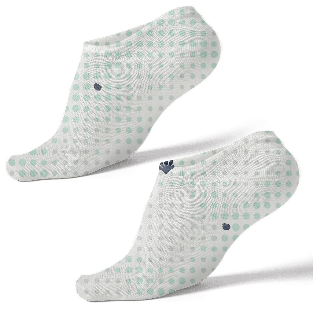 Seafoam Ripple Pixel Grid unique graphic ankle socks
