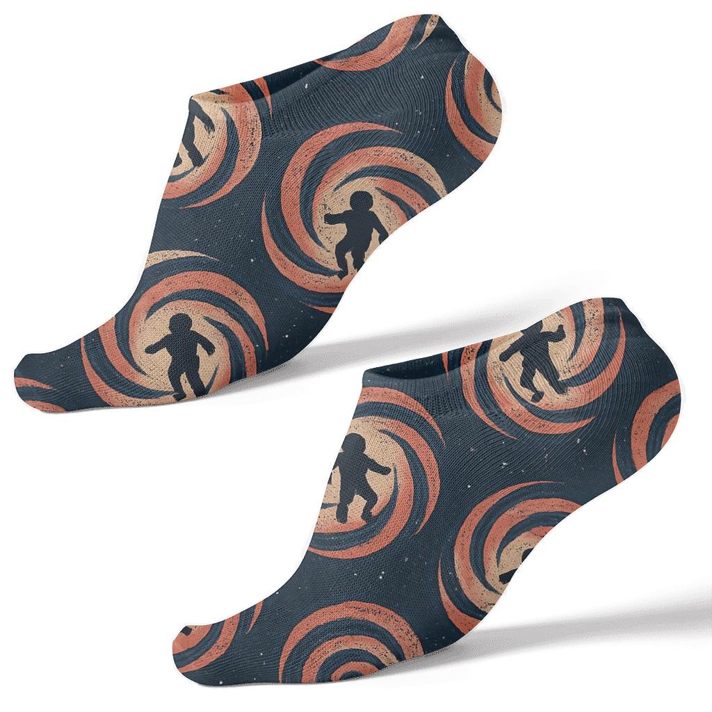Radial Galaxy Swirl custom ankle socks