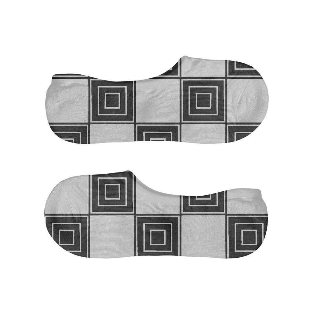 Monochrome Nested Progressive Checks comfortable low-cut socks
