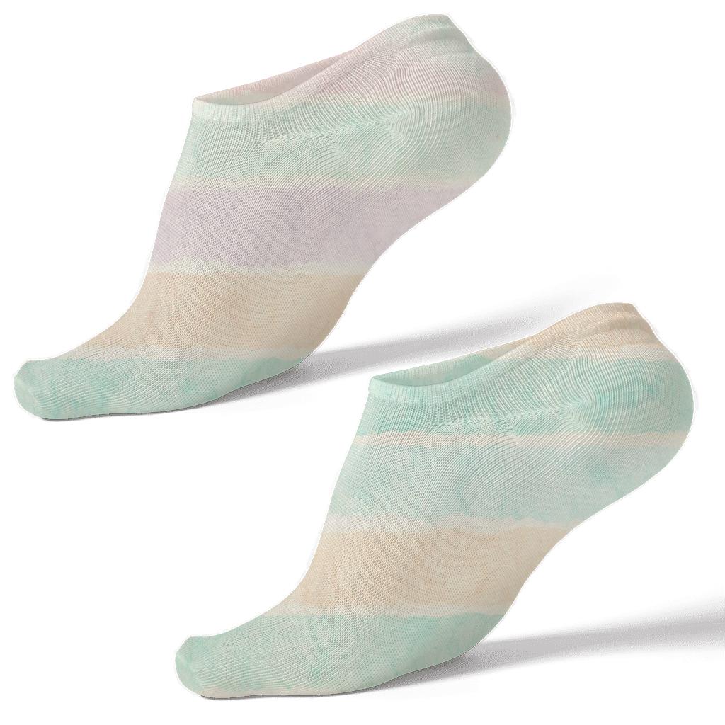 Pastel Crinkle Speckle Bands On Pale Background custom ankle socks