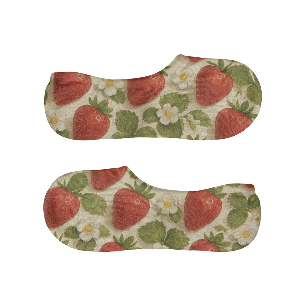 Sunlit Strawberry Field Tessellation breathable no-show socks