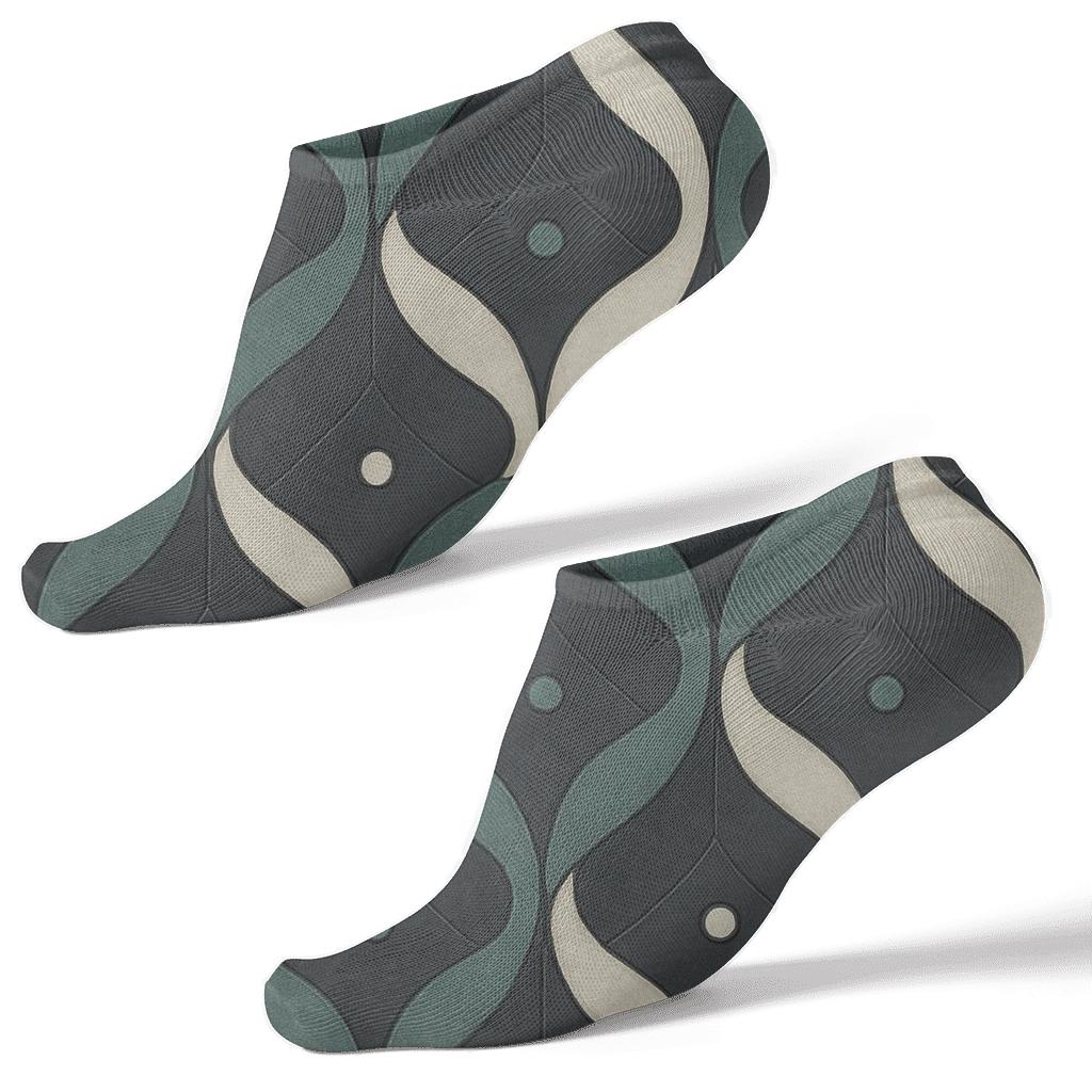 Interlocking Teardrop Tessellation On Charcoal Field soft everyday ankle socks