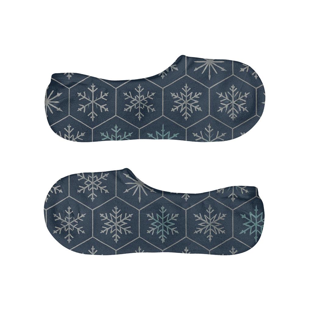 Christmas Star And Snowflake Mosaic anti-slip no-show socks