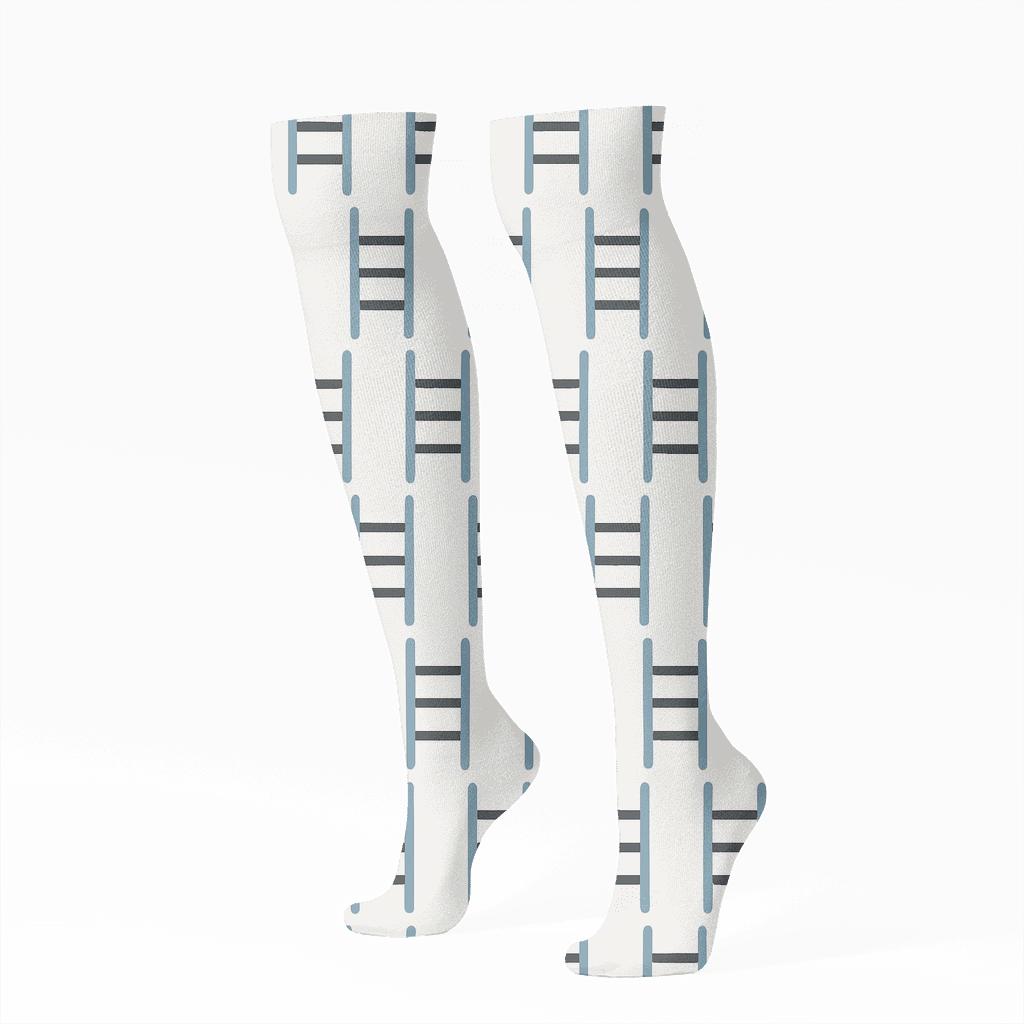 Fine Ladder Shift personalized knee-high socks
