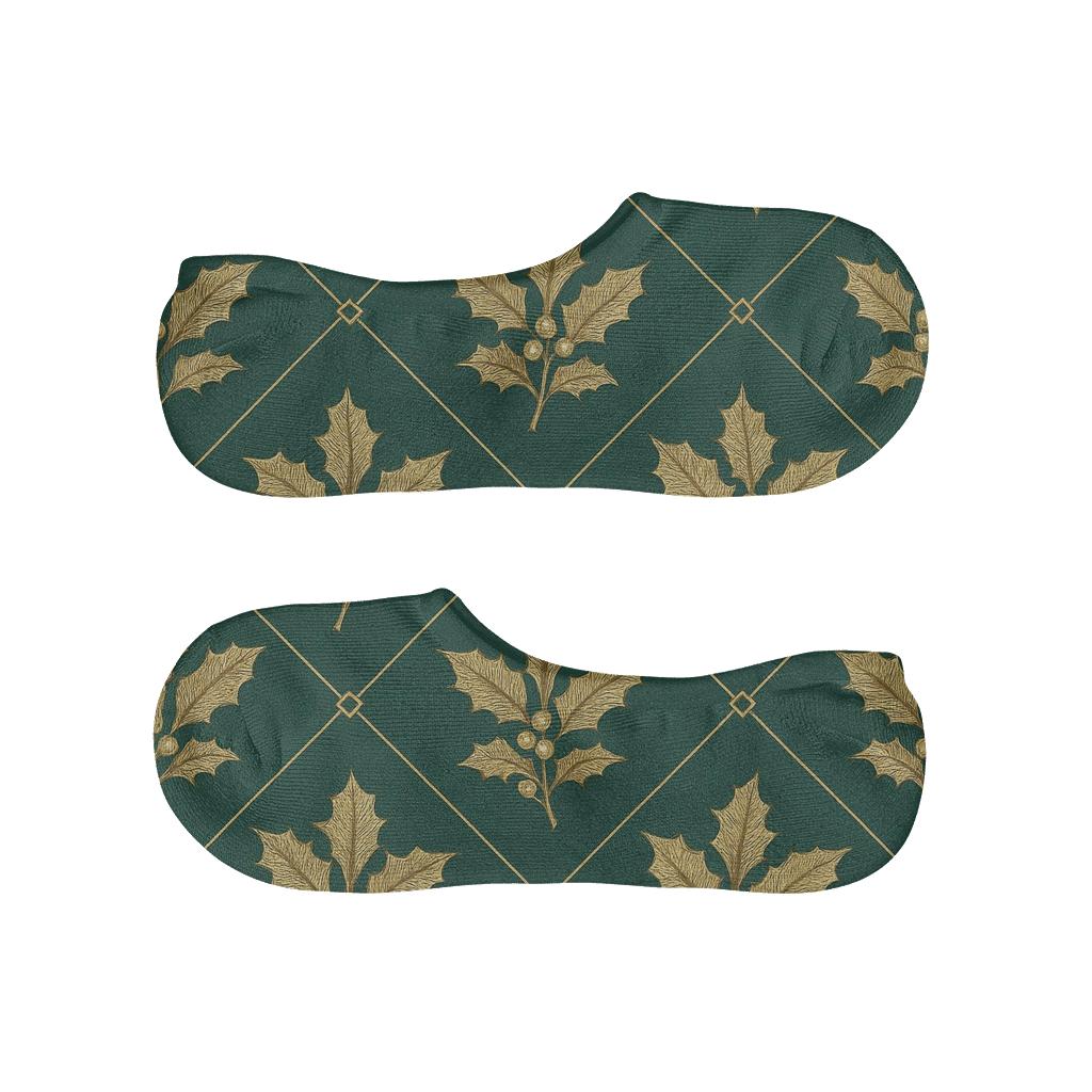 Gleaming Golden Holiday Motif personalized invisible socks