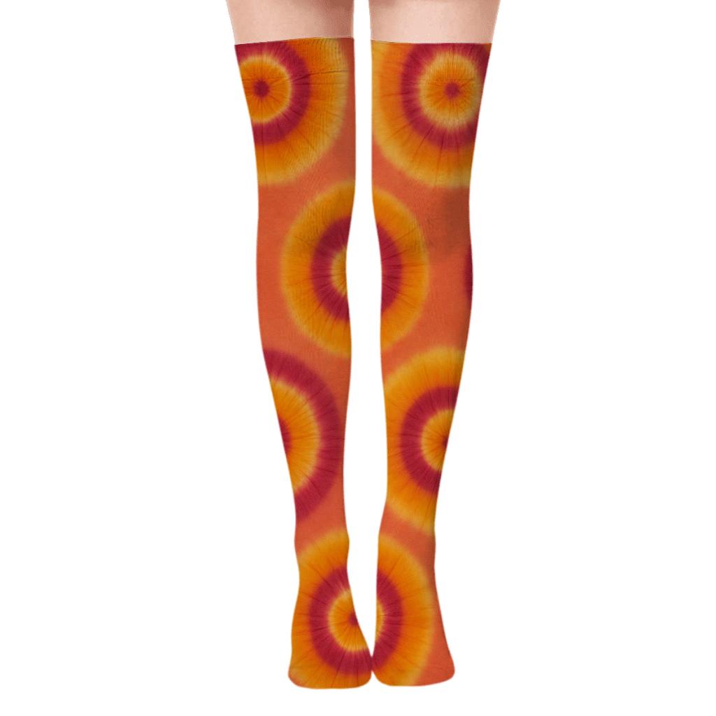 Sunset Ombre Bullseye Bands custom over-the-knee socks