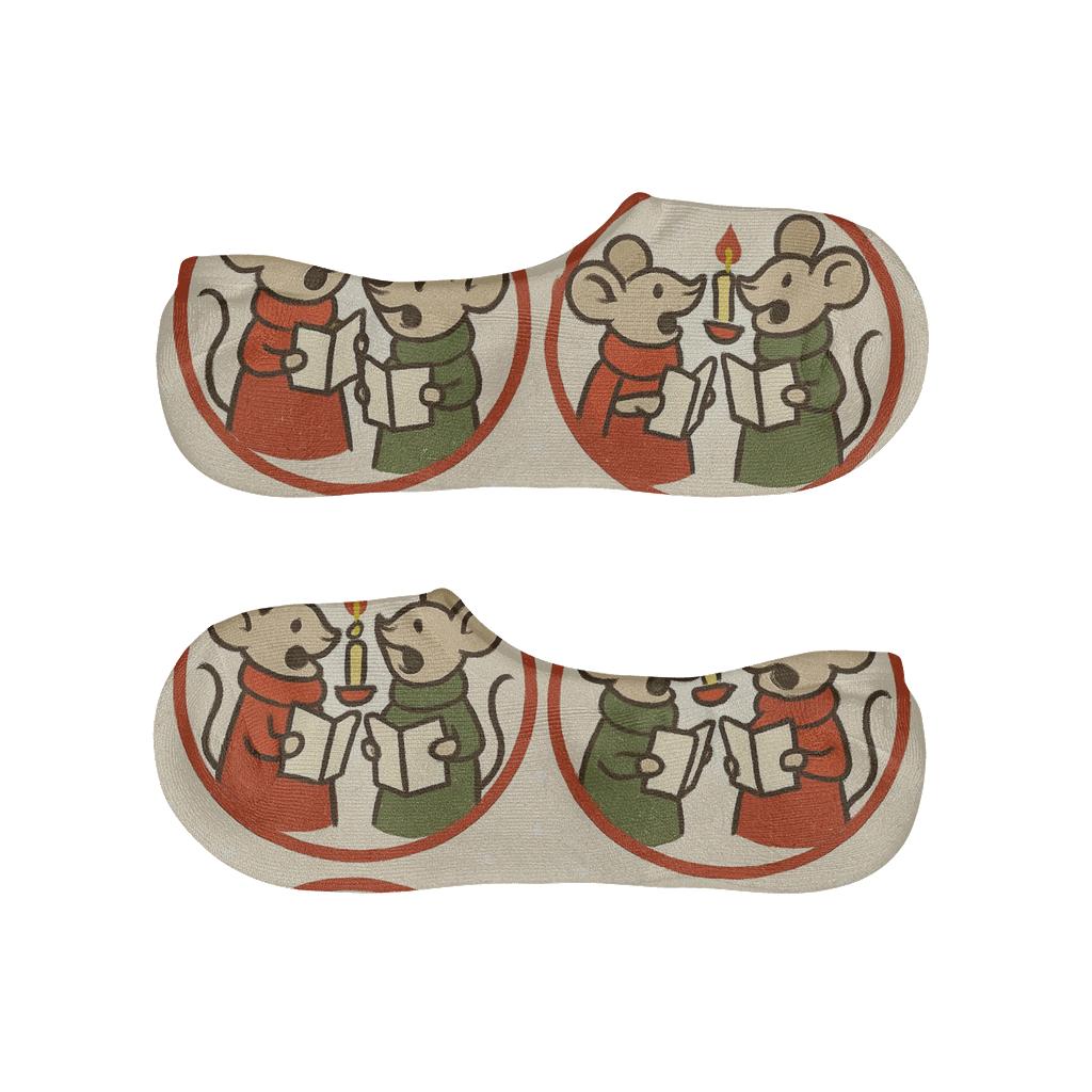 Holiday Mice Carol Repeat anti-slip no-show socks