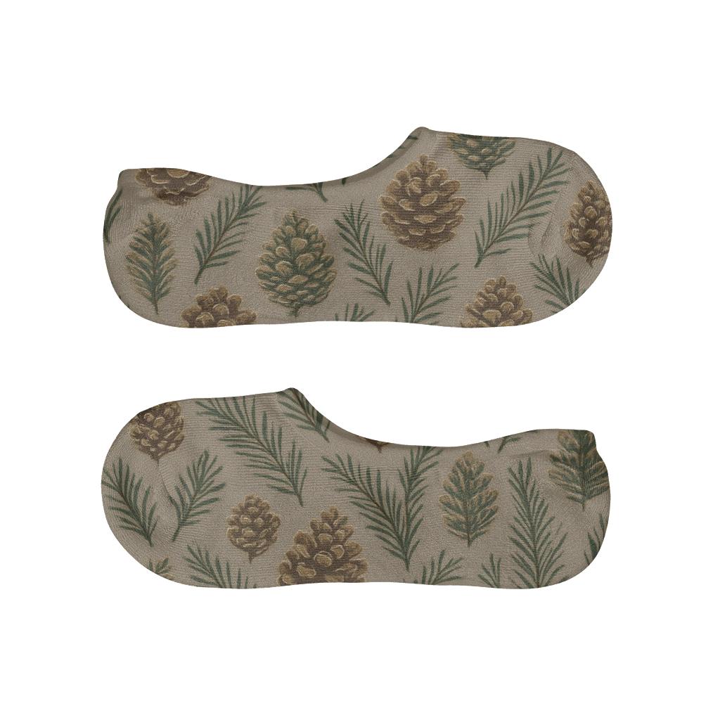 Holiday Pinecone Rhythmic Scatter custom no-show socks