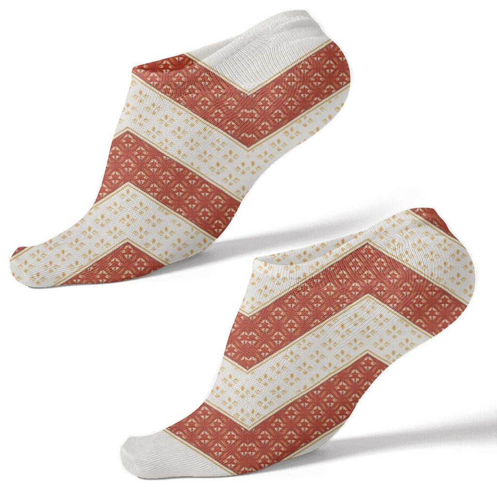 Holiday Noel Ornament Chevron comfortable cotton ankle socks