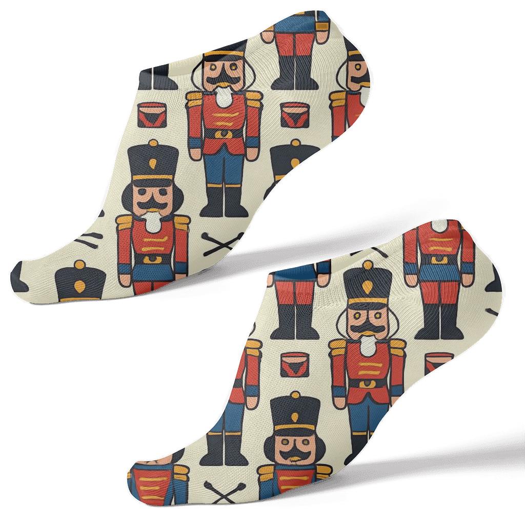 Holiday Nutcracker March Pattern comfortable cotton ankle socks