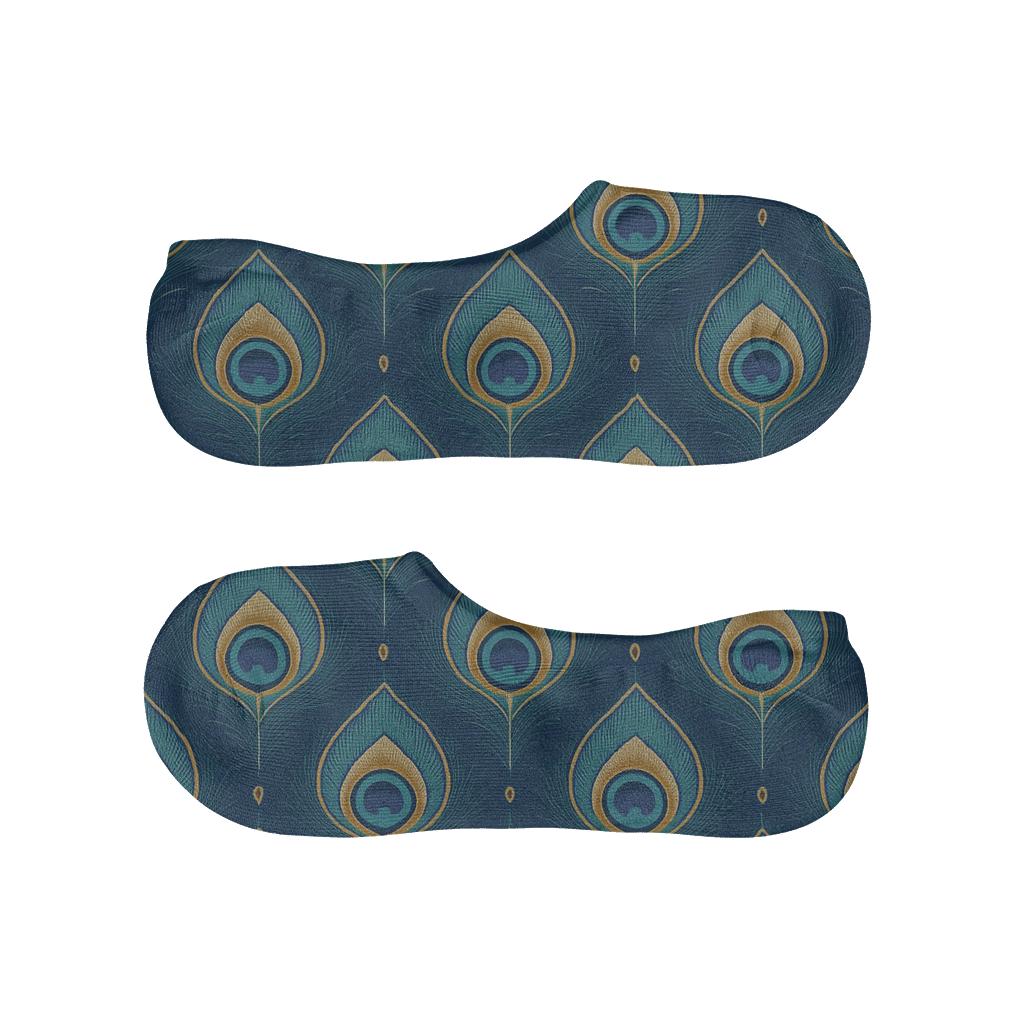 Peacock Feather Lattice custom no-show socks