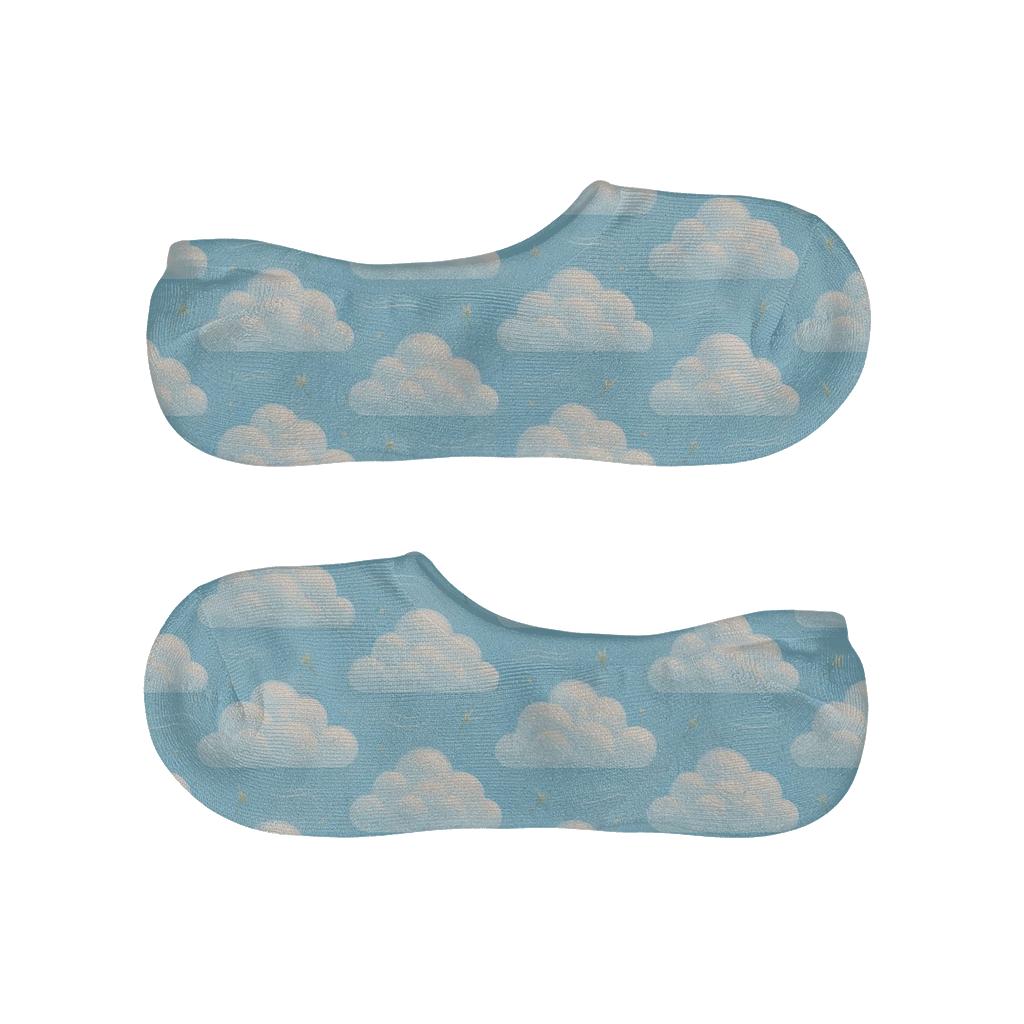 Cumulus Grid On Sky Blue anti-slip no-show socks