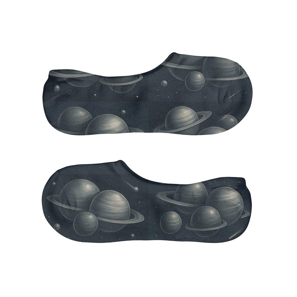 Mirrored Planetary Pairs soft cotton no-show socks